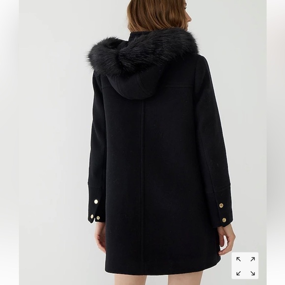 J. Crew New chateau parka Italian stadium-cloth coat BM948 Black 6 - Picture 6 of 13